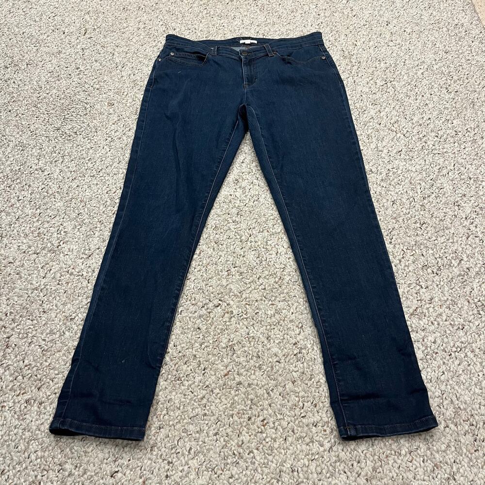 Eileen Fisher Organic Cotton Dark Wash Skinny Jeans Sz 12 Denim Casual Comfort